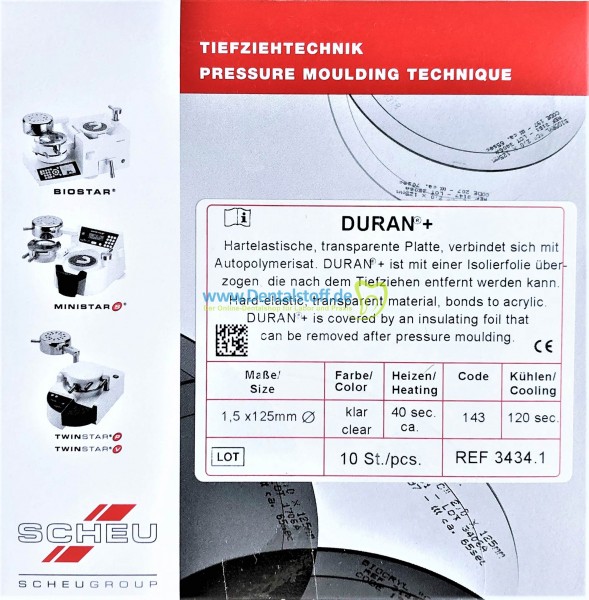 Duran+ Tiefziehfolien 125mm rund klar