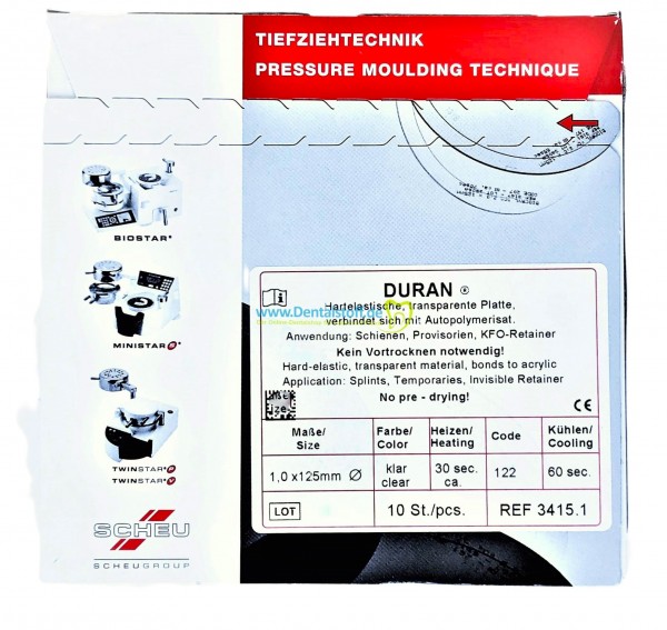 Duran Tiefziehfolie 125mm rund klar