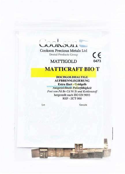 Matticraft Bio T gelbfarben - hochgoldhaltige Legierung aufbrennfähig ZCT000 - 20g