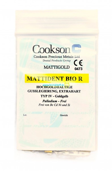 Mattident Bio R gelbfarben - hochgoldhaltige Gusslegierungen - 20g