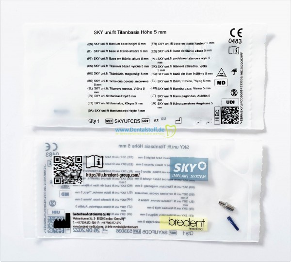 SKY uni.fit Titanbasis Höhe 5 mm SKYUFCD5