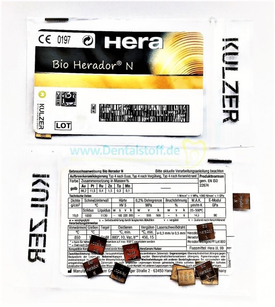 Bio Herador N - hochgoldhaltige Aufbrennkeramiklegierung 12570000