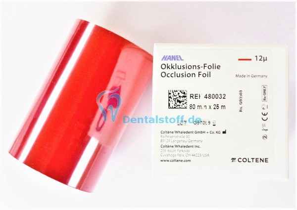 Roeko Hanel Occlusionsprüffolie ES einseitig 12my x 80mm - 25m Rolle