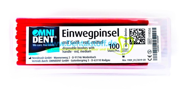 Einwegpinsel mit Griff, mittel - 100 Stück