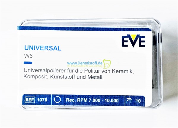 Eve Universalpolierer W6 - weiss, mittel, montiert - 10/100 Stück