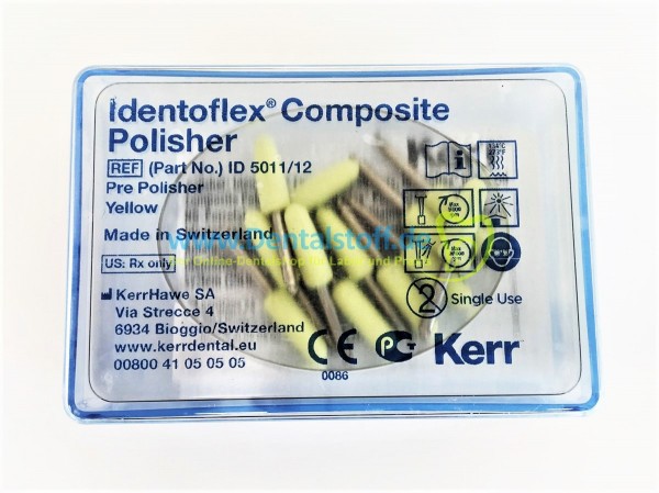 Identoflex Composite Polierer, gelb - Flamme groß ID5011/12 - 12 Stück