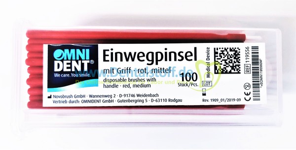 Einwegpinsel mit Griff, mittel - 100 Stück