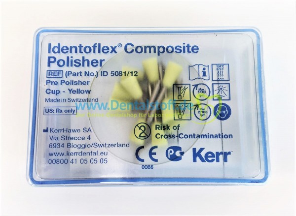Identoflex Composite Polierer, gelb - Kelch ID5081/12 - 12 Stück