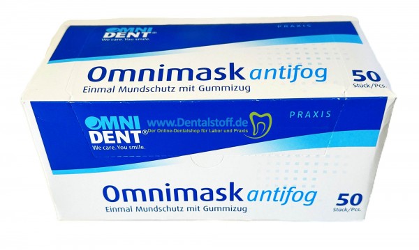 Omnimask Mundschutz Anti-Fog latexfrei mit Gummizug - 50 Stück