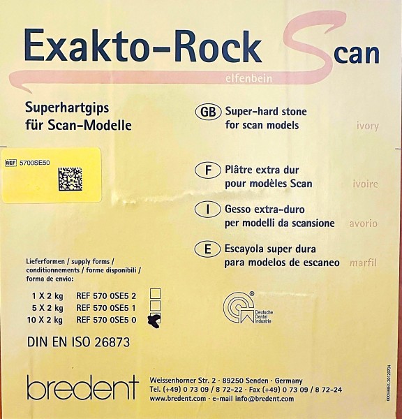 Exakto Rock S Superhartgips für Scan-Modelle elfenbein, Klasse 4