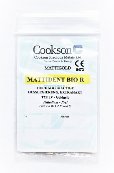 Mattident Bio R gelbfarben - hochgoldhaltige Gusslegierungen