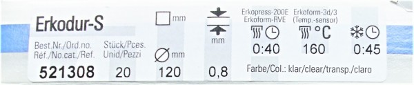 Erkodur S klar 0,8x120mm - 20 Stück