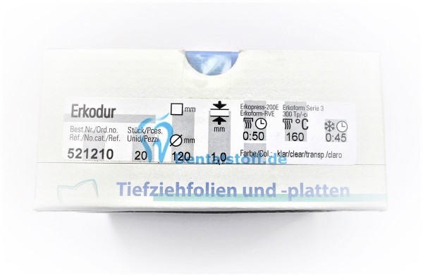 Erkodur Tiefziehfolien klar Ø120mm - verschiedene Varianten