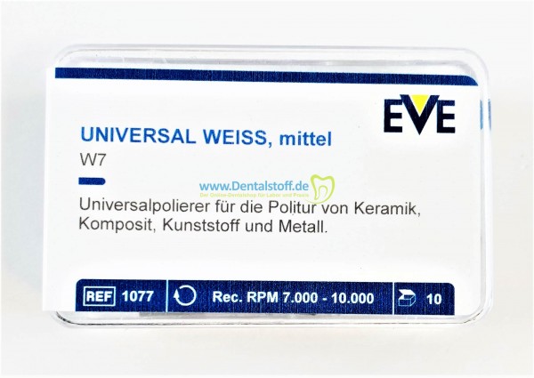 Eve Universalpolierer W7 weiss, mittel, montiert 1077