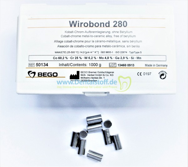 Wirobond 280 Aufbrennlegierung - 250g 50135 / 1000g 50134