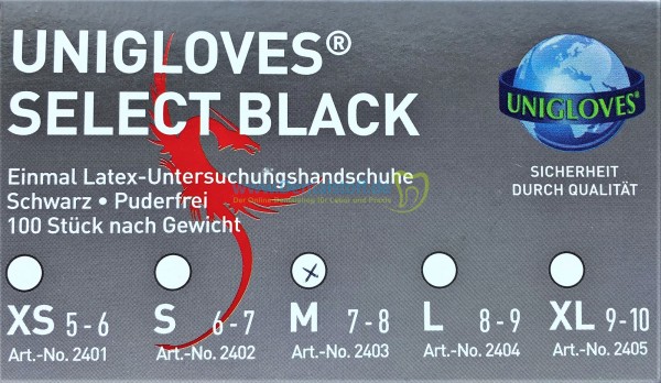 Select Black Latexhandschuhe puderfrei - 100 Stück