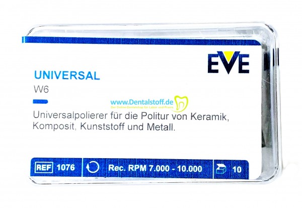 Eve Universalpolierer W6 - weiss, mittel, montiert - 10/100 Stück