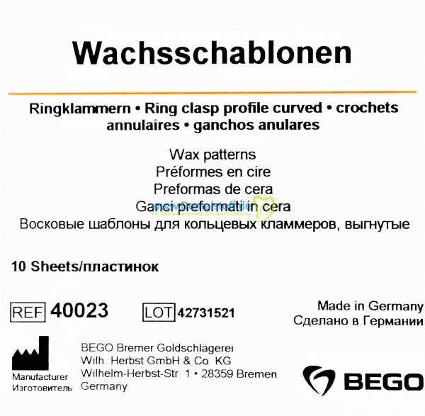 Wachsschablonen Ringklammern grün 40023 - 10 Stück