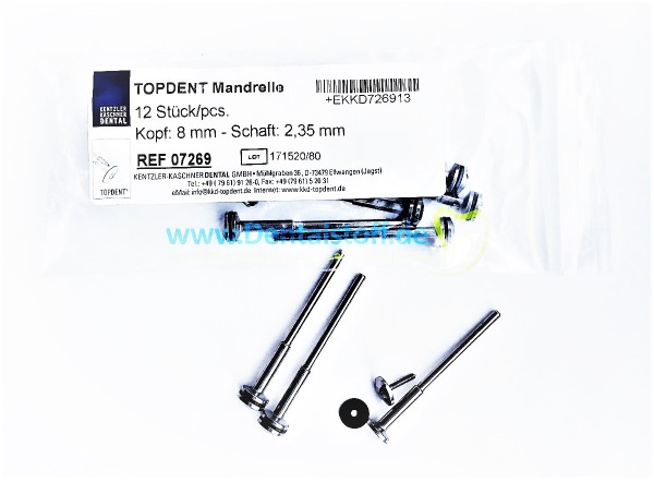 TOPDENT Mandrelle Kopf 8mm - 12 Stück